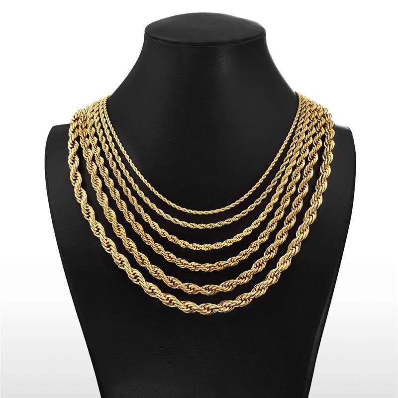 stainless steel titanium steel chain 18k gold plated necklace