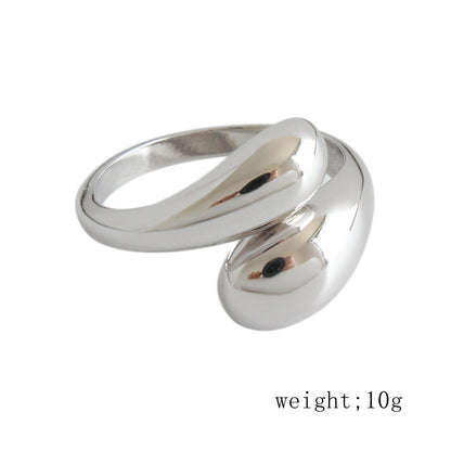 elegant solid color sterling silver plating gold plated silver plated open rings