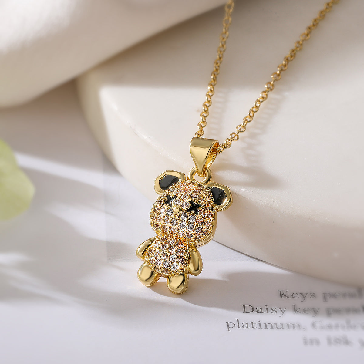 18k gold plated zircon necklace