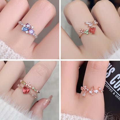 gold plated artificial gemstones ring