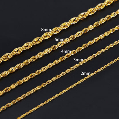 stainless steel titanium steel chain 18k gold plated necklace