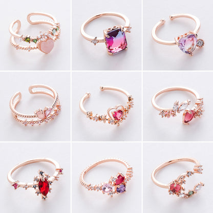 gold plated artificial gemstones ring