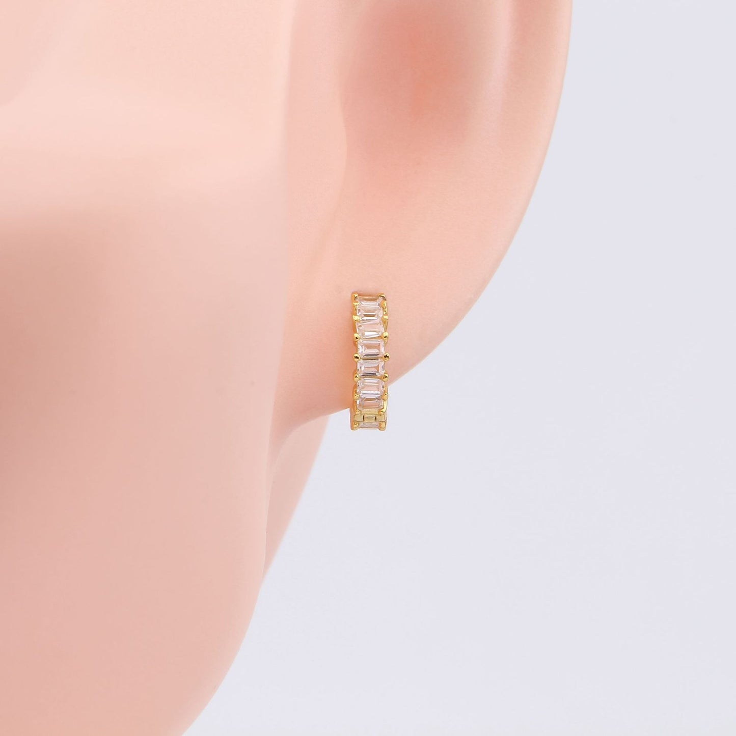 silver zircon earrings