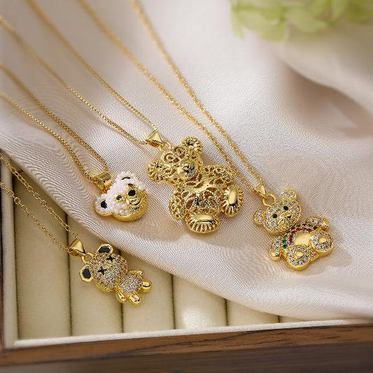 18k gold plated zircon necklace
