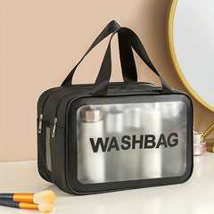 Double-layer Large Capacity Toiletry Bag Dry And Wet Separation Cosmetics Bag Portable Multi-functional Waterproof Storage Bag - Rachellebags