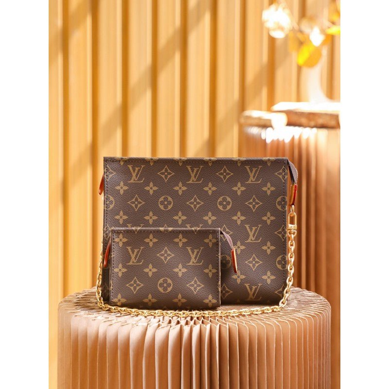 Louis Vuitton Raffia Calfskin LV Toiletry 26 Pouch on Chain, Louis Vuitton  Handbags